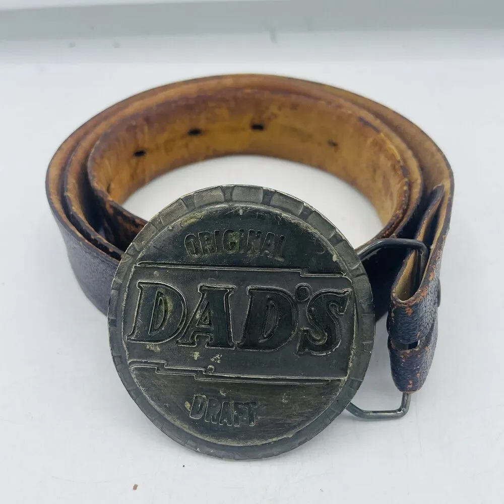 1970's Dad's Draft Root Beer Soda Pop Belt Buckle Wyoming Studio Art Works Brass